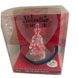 Disney Valentine Heart Of Gold Cinderella Light Up Colors Glass Figurine